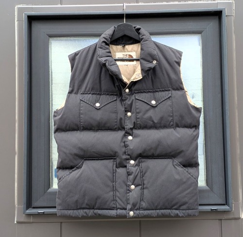 希少! 90s the north face 茶タグ down vest black 小岩店