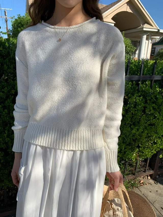 (予約) LIFFEY / Linen boat neck knit 3color