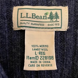 【L.L.Bean】ハーフボタン ニット セーター  肩当て 肘当て 冬物 アウトドア エルエルビーン 古着