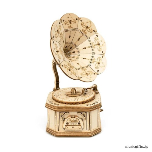つくるんです　3Dウッドパズル　蓄音機