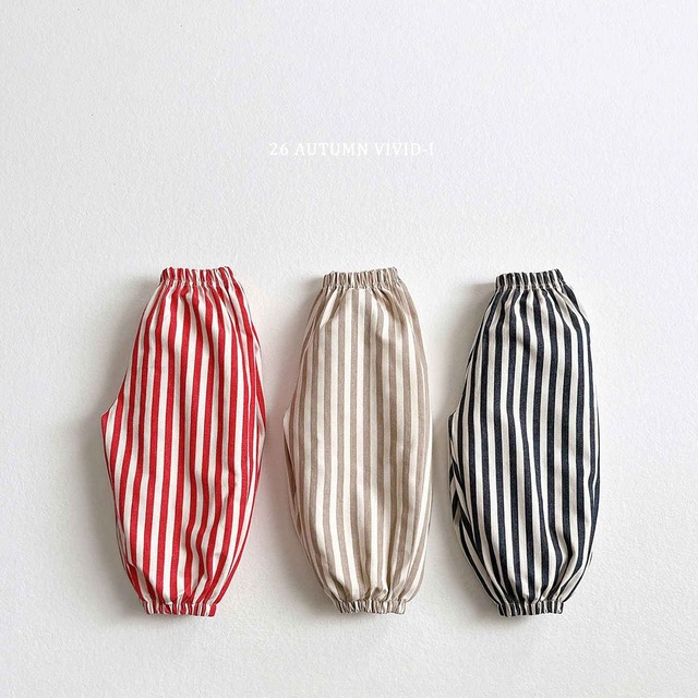 【取寄】vivid-i｜vertical stripe jogger pants｜縦ストライプジョガーパンツ｜XS-JM｜kids&jr｜26 autumn