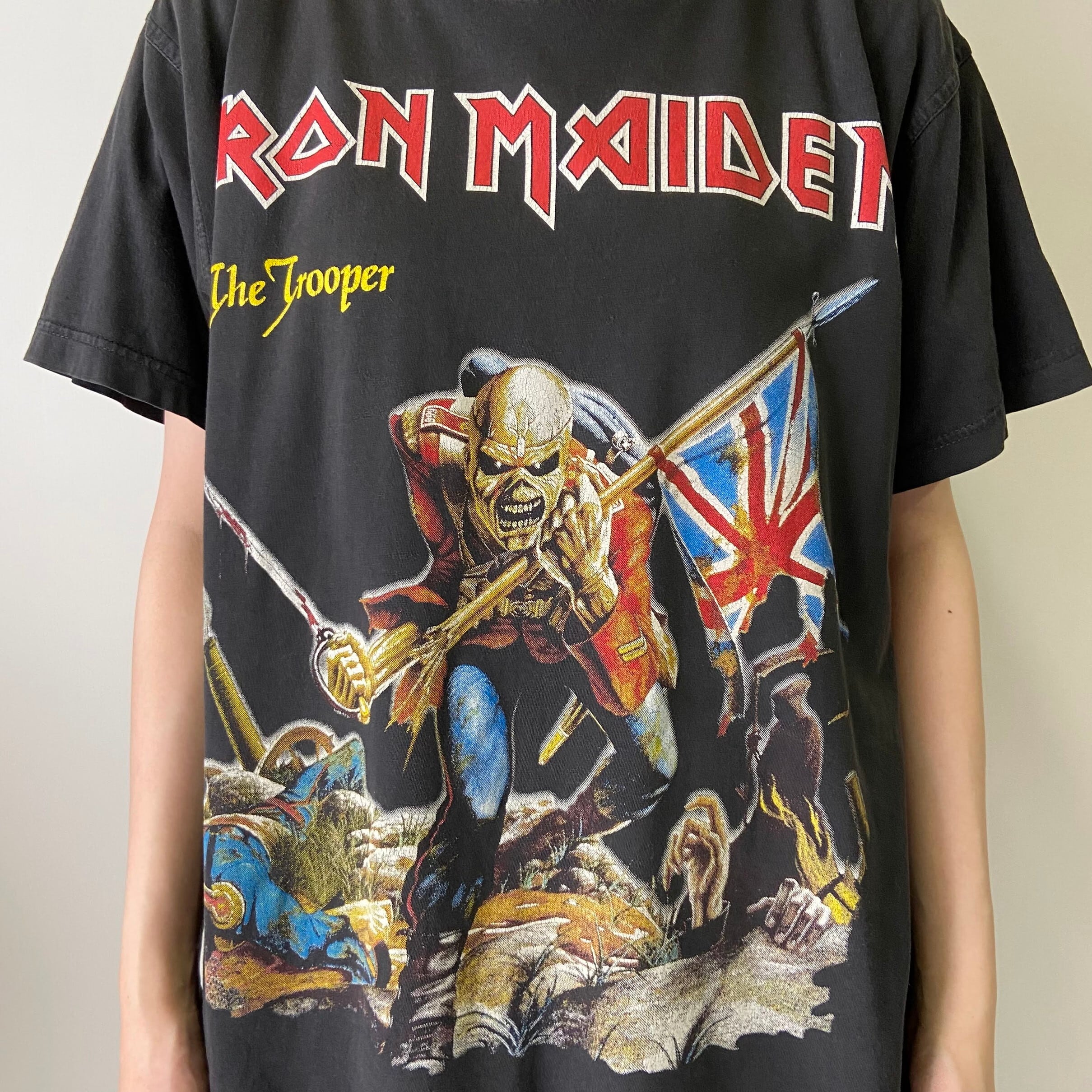 《IRON MAIDEN》アイアンメイデン☆L☆バックプリント☆袖ロゴ☆太アーム