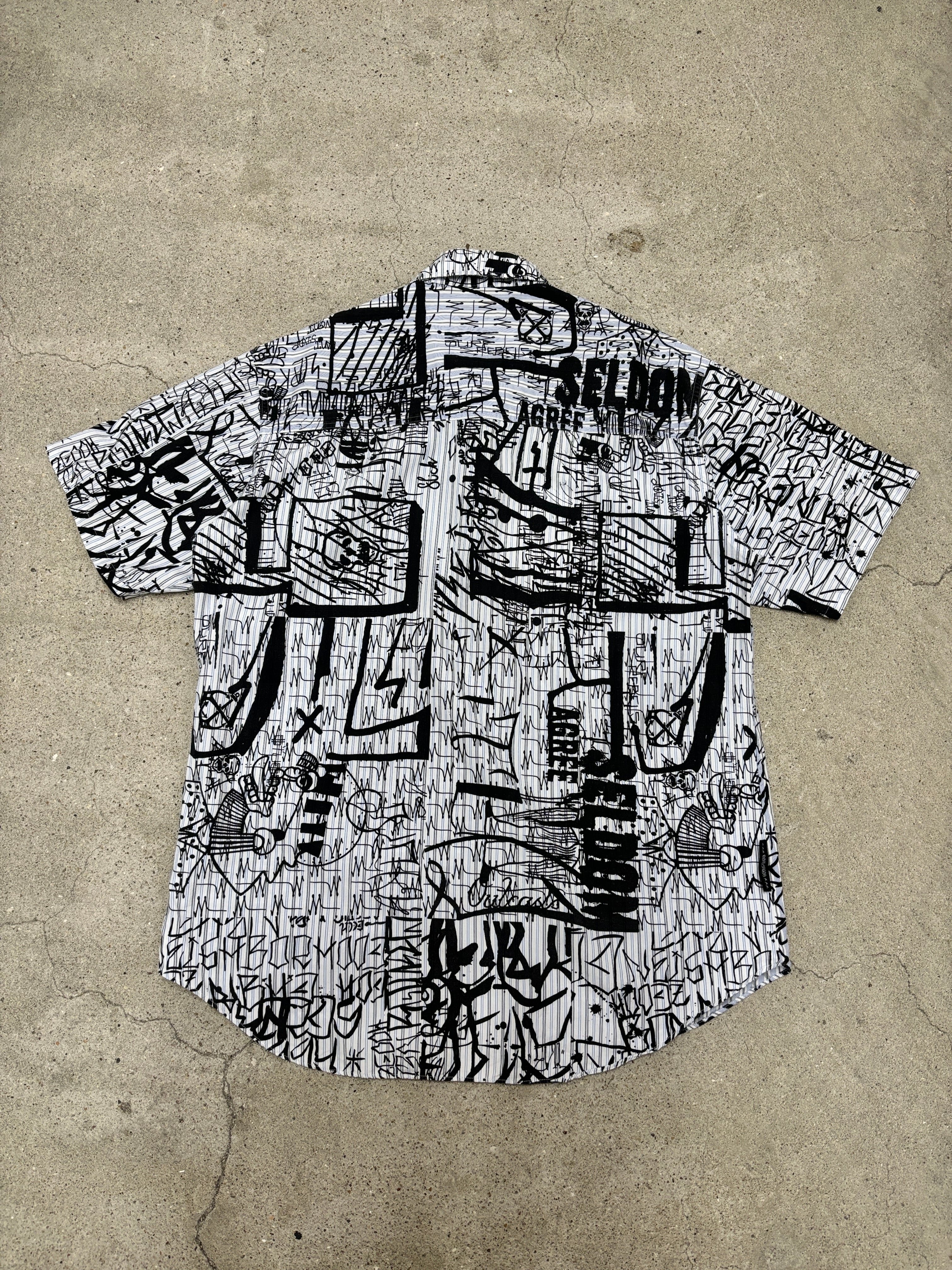 00s STUSSY × NEIGHBORHOOD/BONE YARDS/Multi print S/S Shirt/S/総柄