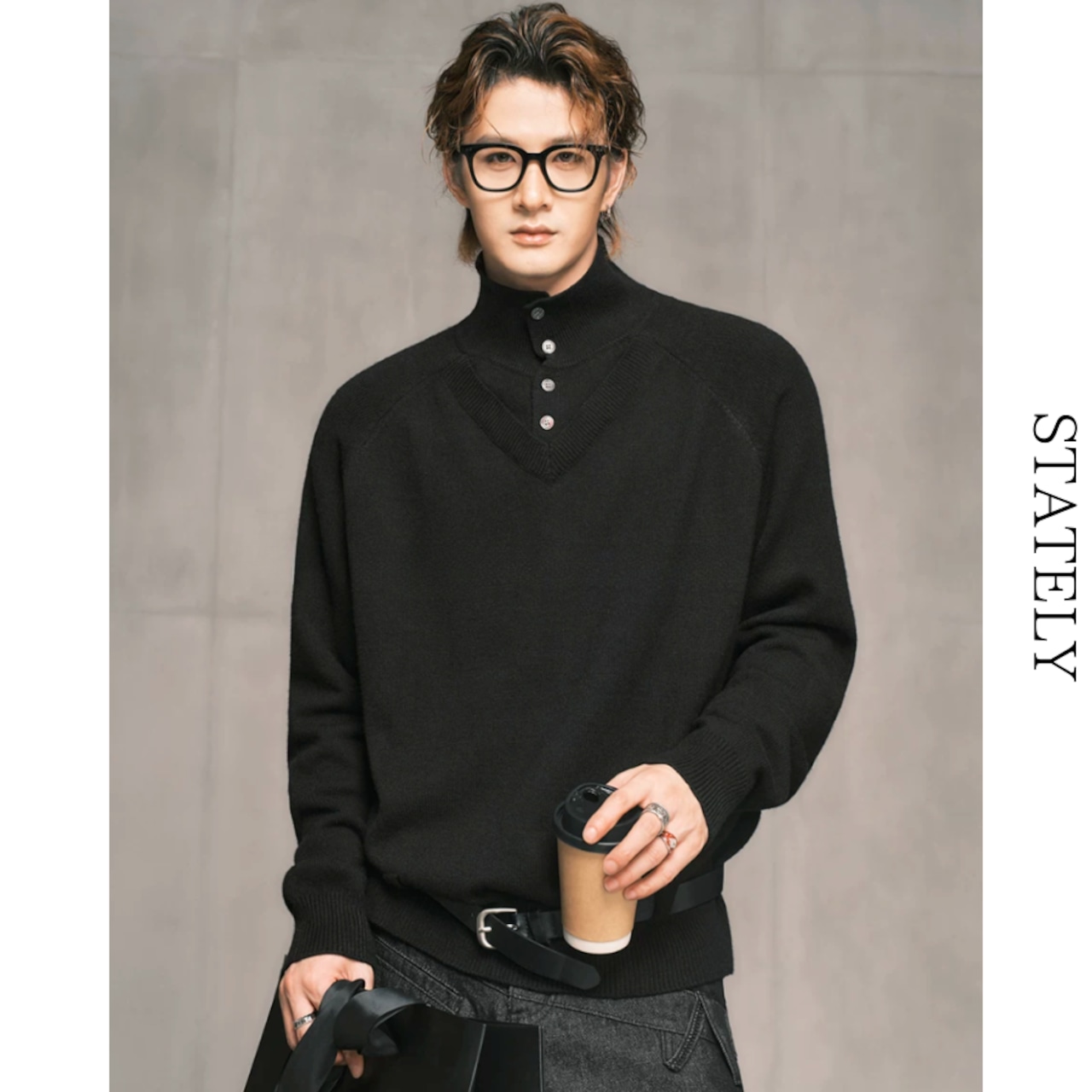 Layered Neck レイヤードニット/2color_T97・画像5