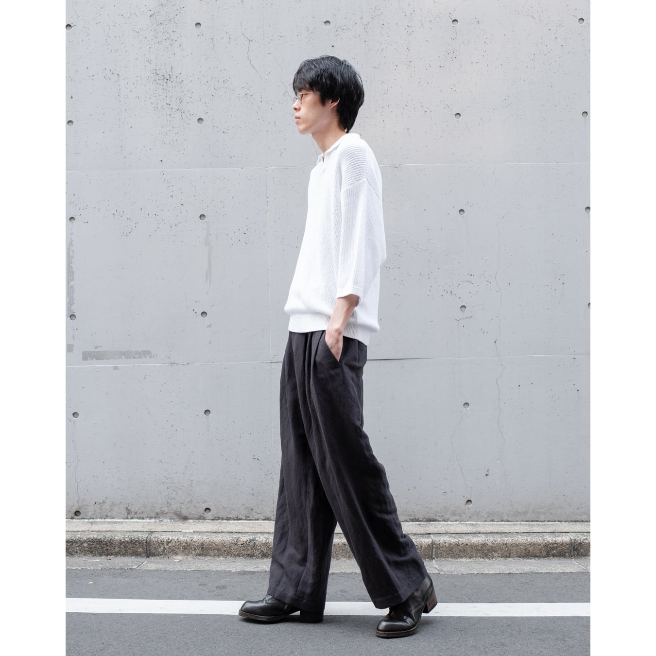 Blanc YM] (ブランワイエム) BL-25S-SKS Skipper Knit Shirts (white