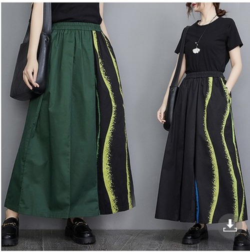 【春夏新作】ファッションスカート♪グリーン/ブラック2色展開◆#sebmvo-26637