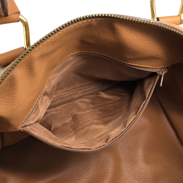 CELINE セリーヌ マカダム ショルダーバッグ ベージュ ブラゾン型押し PVC 2WAY vintage ヴィンテージ オールド erwjct