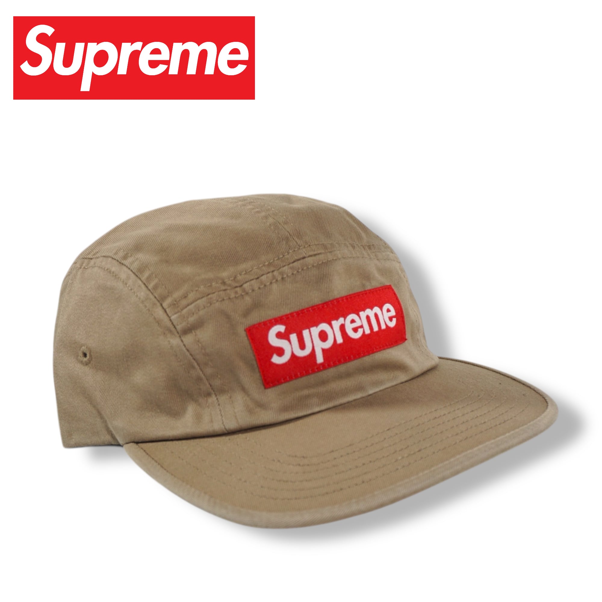 Supreme Washed Chino Twill Camp Cap / タンカラー ボックスロゴ