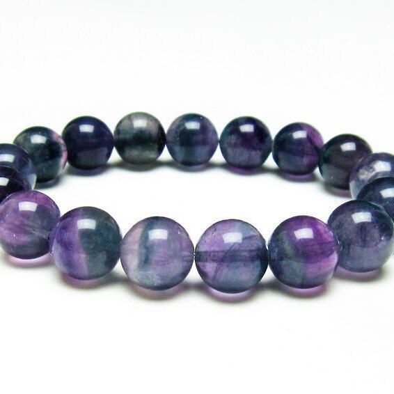 フローライト ブレスレット 12mm 蛍石 ブレス 一点物 メール便可 [M便 1/10] 111-37175