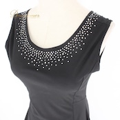 社交ダンス 衣装 スタンダード ドレス ワンピース レッスンウェア パーティドレス ブラック系 ラインストーン 黒 ノースリーブ フォーマル スタンダードドレス ロングワンピース 社交ダンスワンピース ダンスドレス フレアスカート Aライン 輝き ラインストーン装飾 黒ドレス キラキラ ストーン付き フォーマルワンピース ナイトパーティ ワルツ モダン 競技用 レッスン用 練習着 ノースリーブドレス 伸縮性あり ファスナー付き クラシック ブラックドレス レディース 女性用 上品 きれいめ