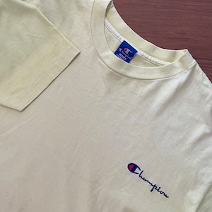 【champion】90s USA製 青タグ Tシャツ 刺繍ロゴ L ビンテージ オールドTシャツ us古着