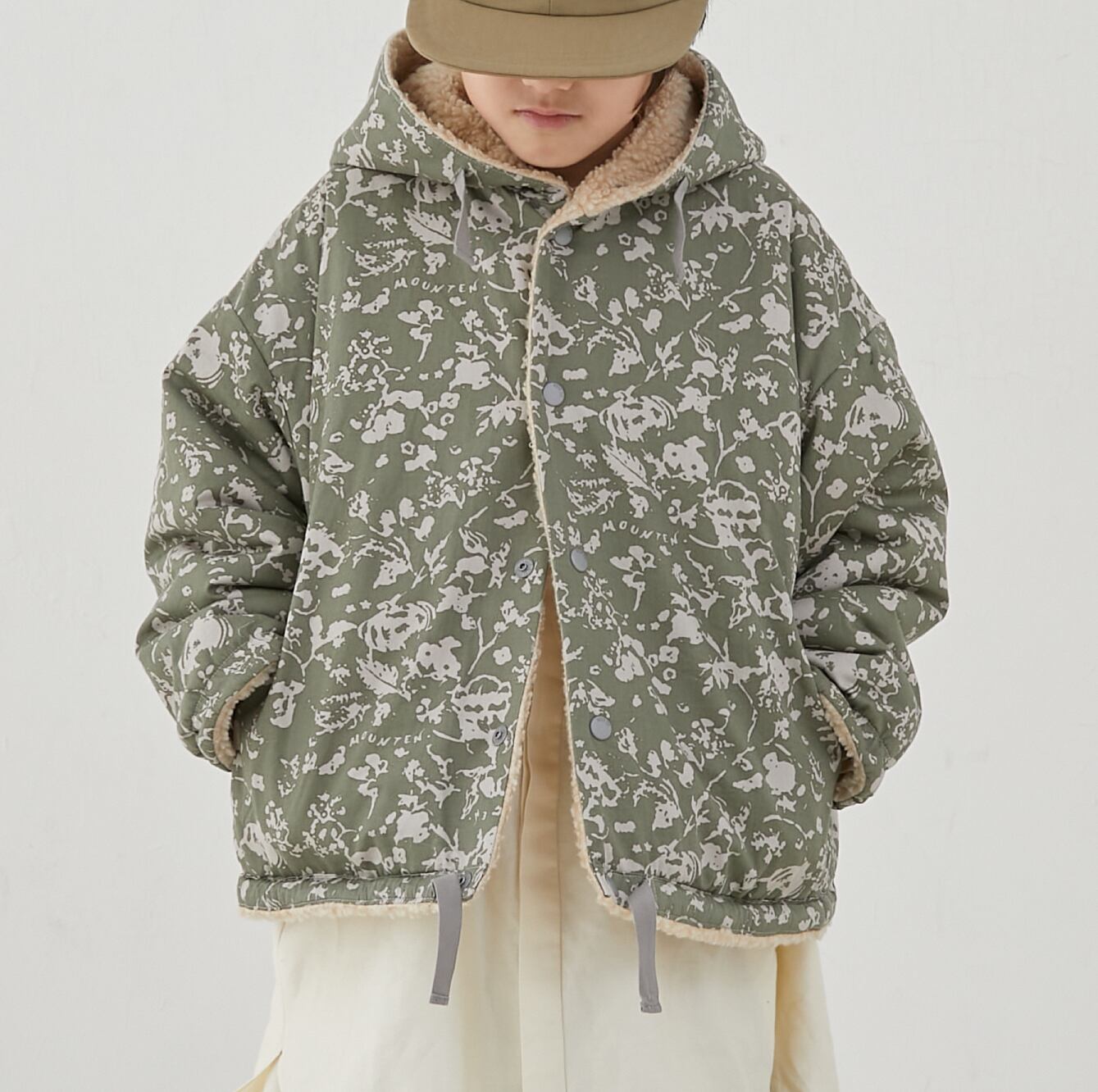 MOUN TEN.(マウンテン)/ leaf came x boa sailor hoodie / khaki / 0(150-160cm)
