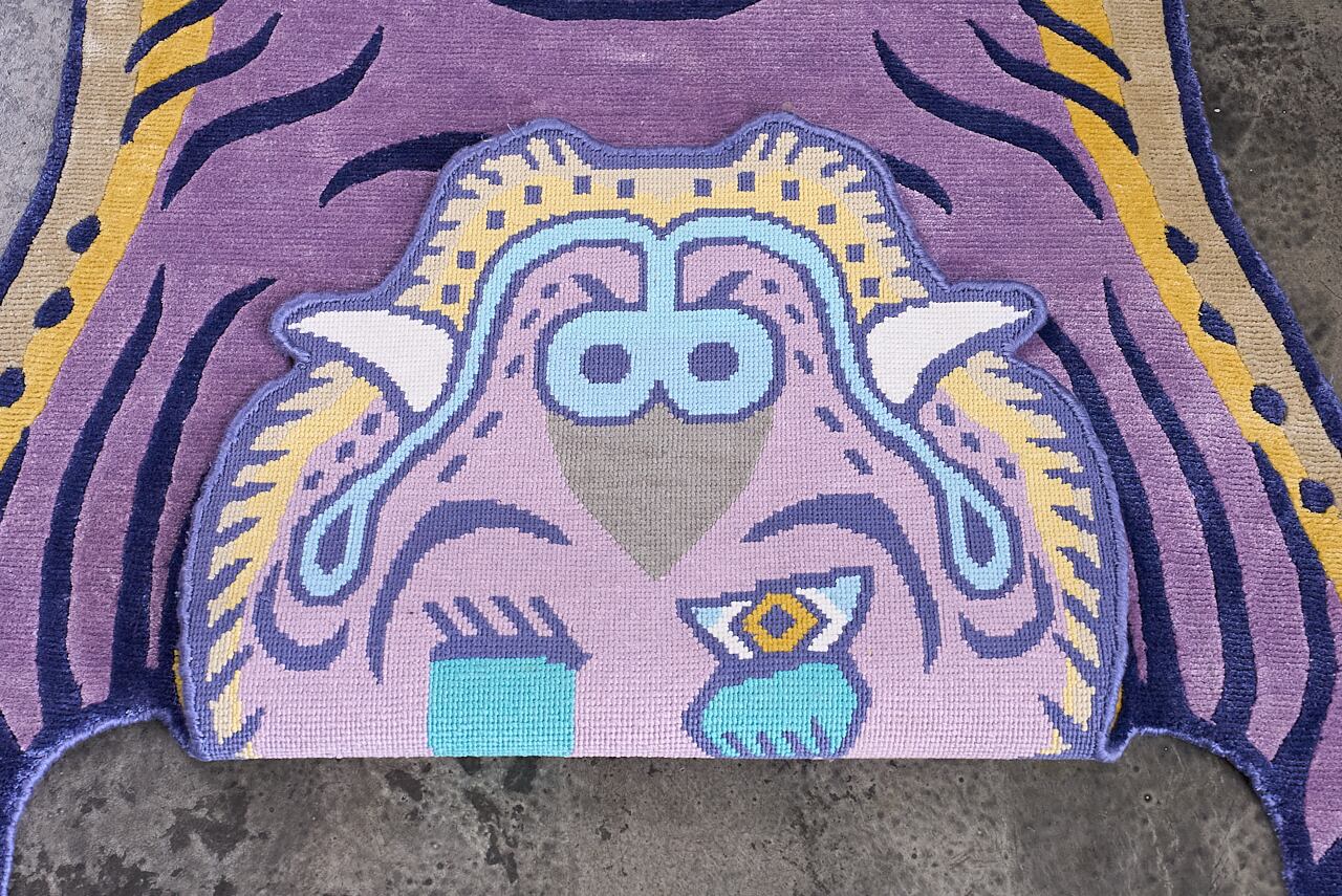 Tibetan Tiger Rug 《Lサイズ•シルク•オリジナル1•パープル223