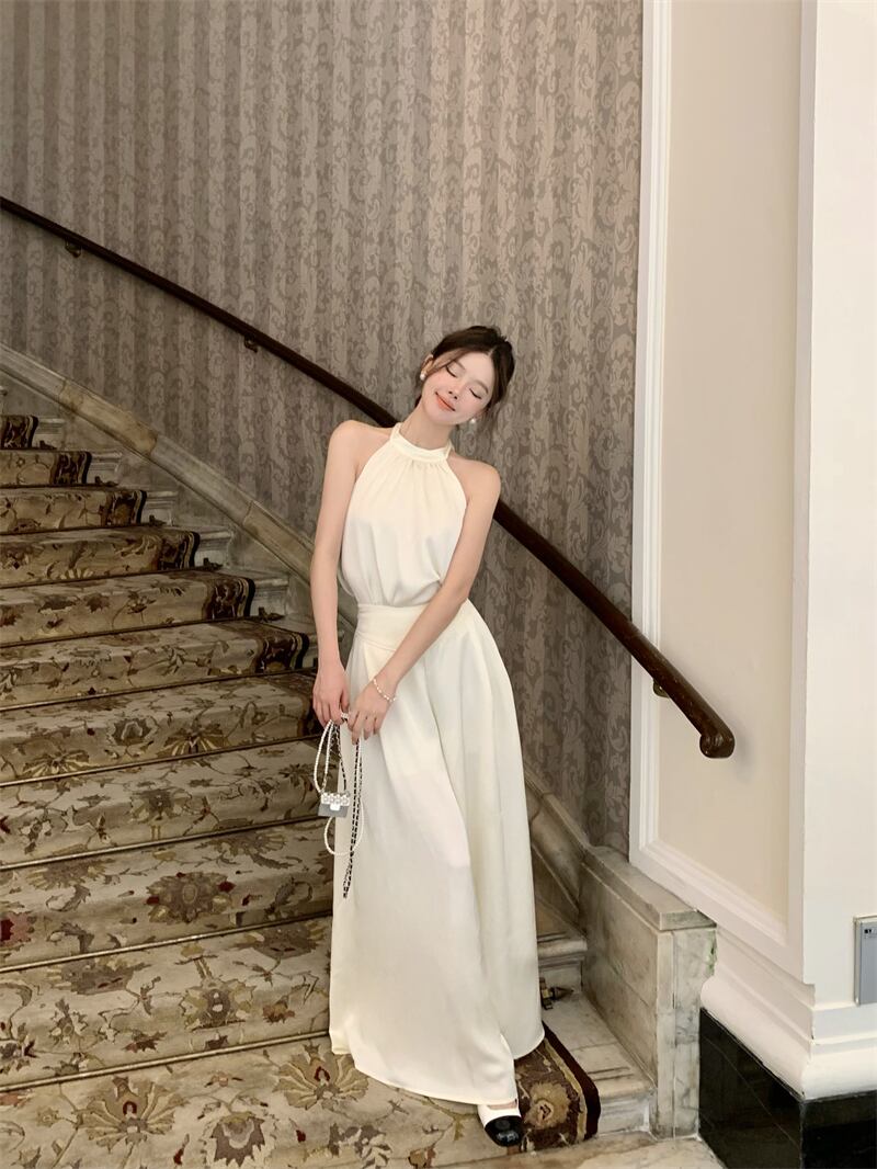 set】ホルターネックトップス×ワイドパンツセット M22419 | nanastyle