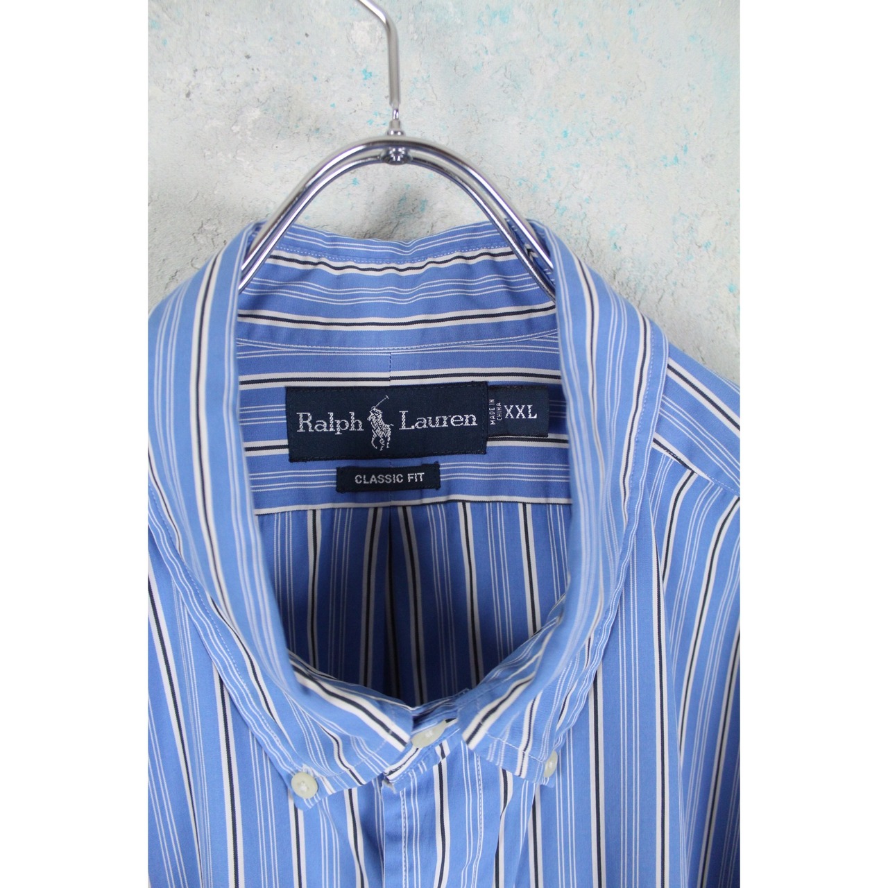 Ralph Lauren オーバーサイズ 青白ストライプシャツ【FF-3604】 | cv