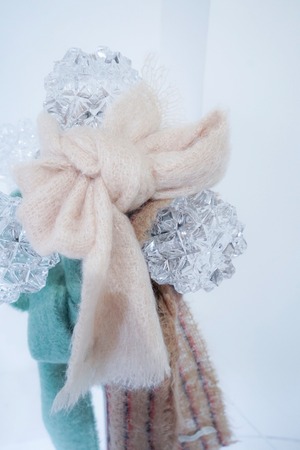 mohair muffler pink beige