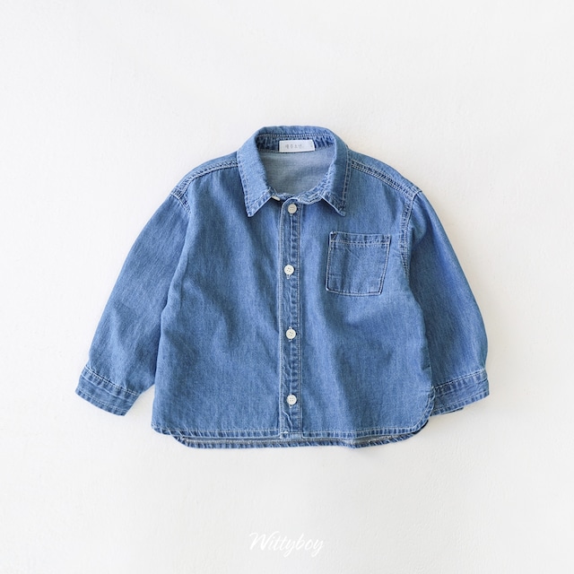 【取寄】witty boy|original denim shirt|オリジナルデニムシャツ|5-21|kids&jr&mom|26 spring