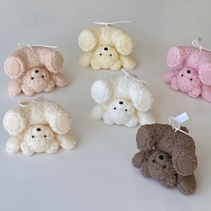 fluffy bear candle B 6colors / フラフィー ベア キャンドル オブジェ もこもこ くまさん 韓国インテリア雑貨