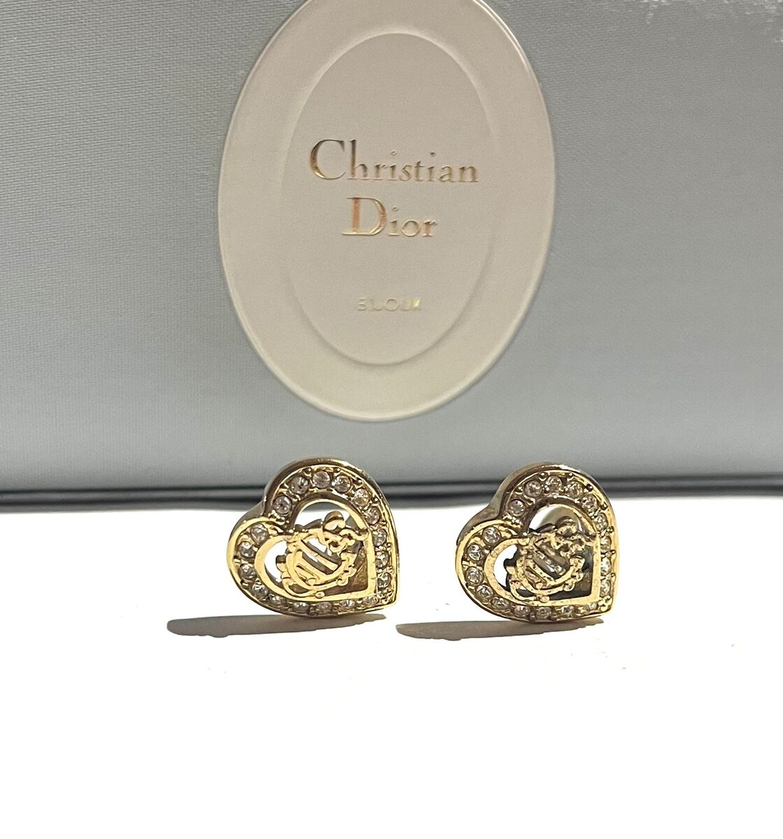 Christian Dior 】1425 DIOR ハートロゴイヤリング クリスチャン 