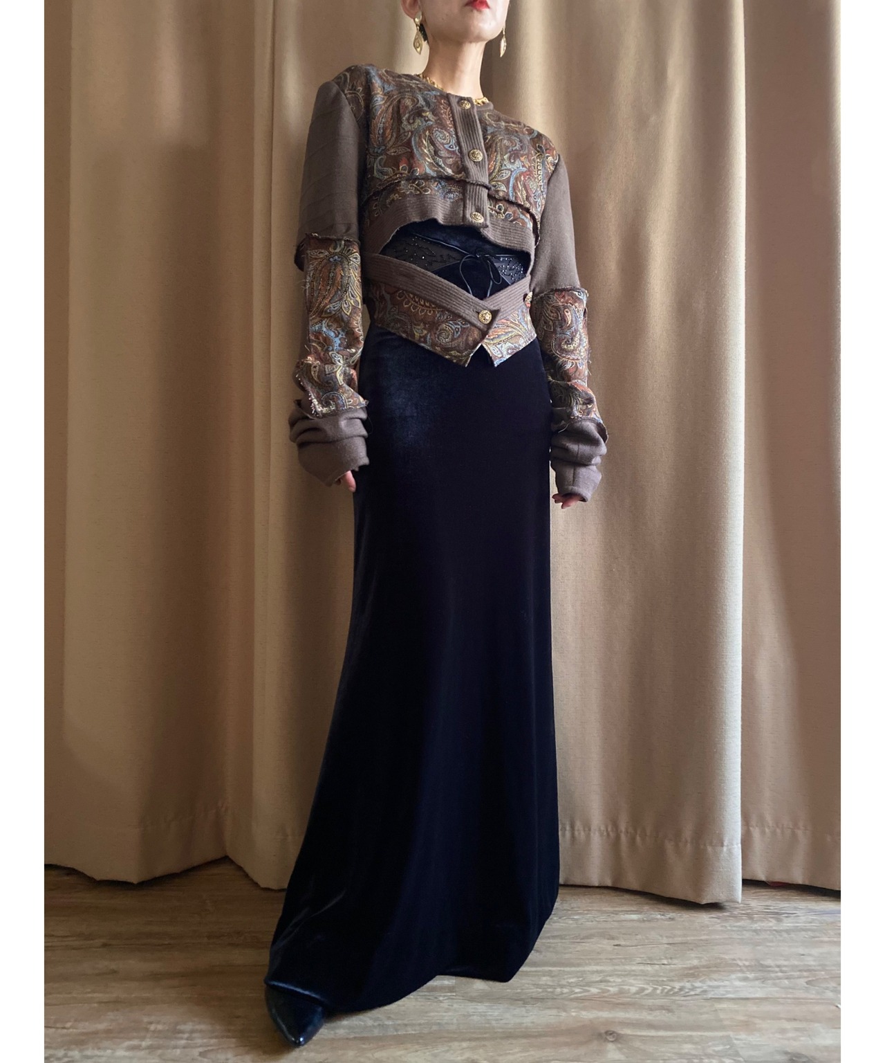 jacquard design remake knit cardigan-3735-10