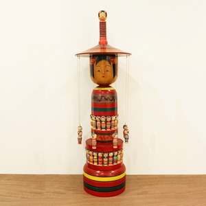 《 土湯系・陳野原幸紀 工人 》メリーゴーランド　こけし