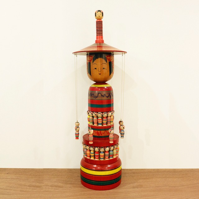 《 土湯系・陳野原幸紀 工人 》メリーゴーランド　こけし