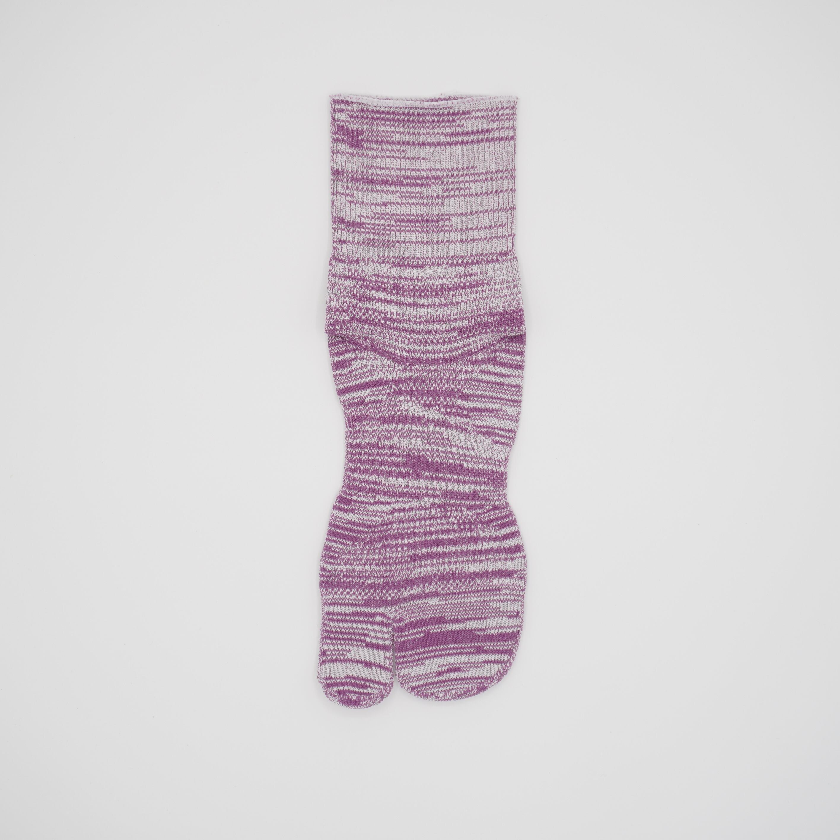 メランジ柄　紫　足袋和紙ソックス　レギュラー丈