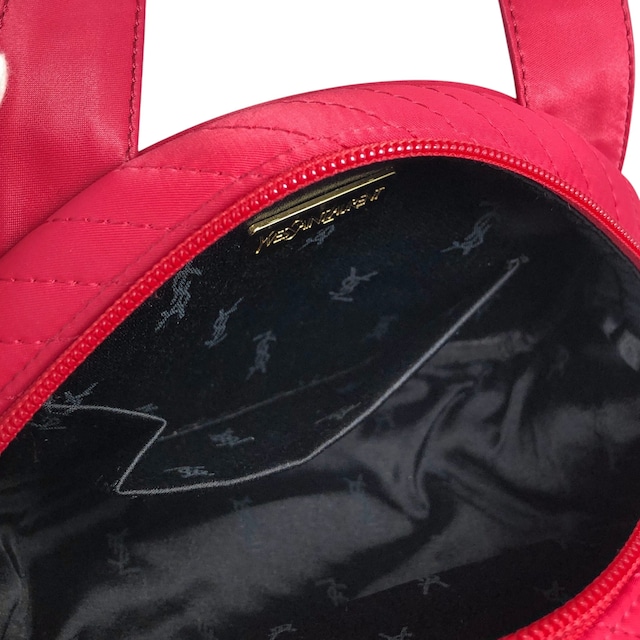 Yves Saint Laurent イヴ・サンローラン ハンドバッグ レッド YSL ナイロン ミニボストン vintage ヴィンテージ オールド ebzsxr