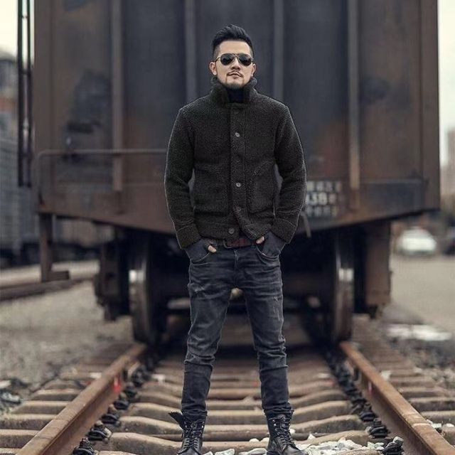 予約販売 ボアフリースジャケット ショート丈 ブルゾン メンズ 無地 グレー ブラック ブラウン トレンド 防寒 お洒落 秋冬 暖かい 大きいサイズ S M L Xl 2xl 3xl Favoriteselect