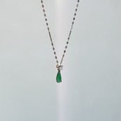 K10YG 氷翡翠ネックレス jade dorop  (W&G) A貨翡翠 jd_ne1252