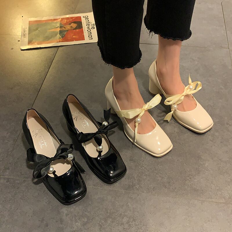 スプリングレッドストラップ 靴 シューズ ハイヒール 春物 スクウェア 部族の婦人靴41948437967