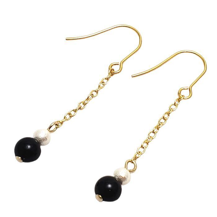 強力な邪気払い モリオン パワーストーン ピアス 黒水晶 コットンパール 天然石 ピアス 浄化作用 スピリチュアル ゆらゆら 揺れるピアス 金属アレルギー 対応 チタン イヤリング変更可 ギフト 送料無料 アクセサリー