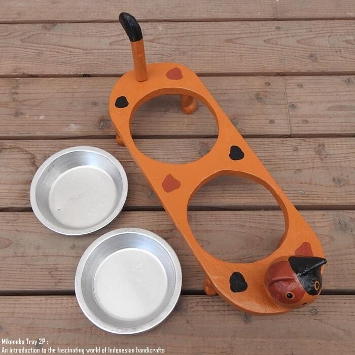 三毛猫 餌入れ フードボール キャットフード トレー 2P 2連 ダブル