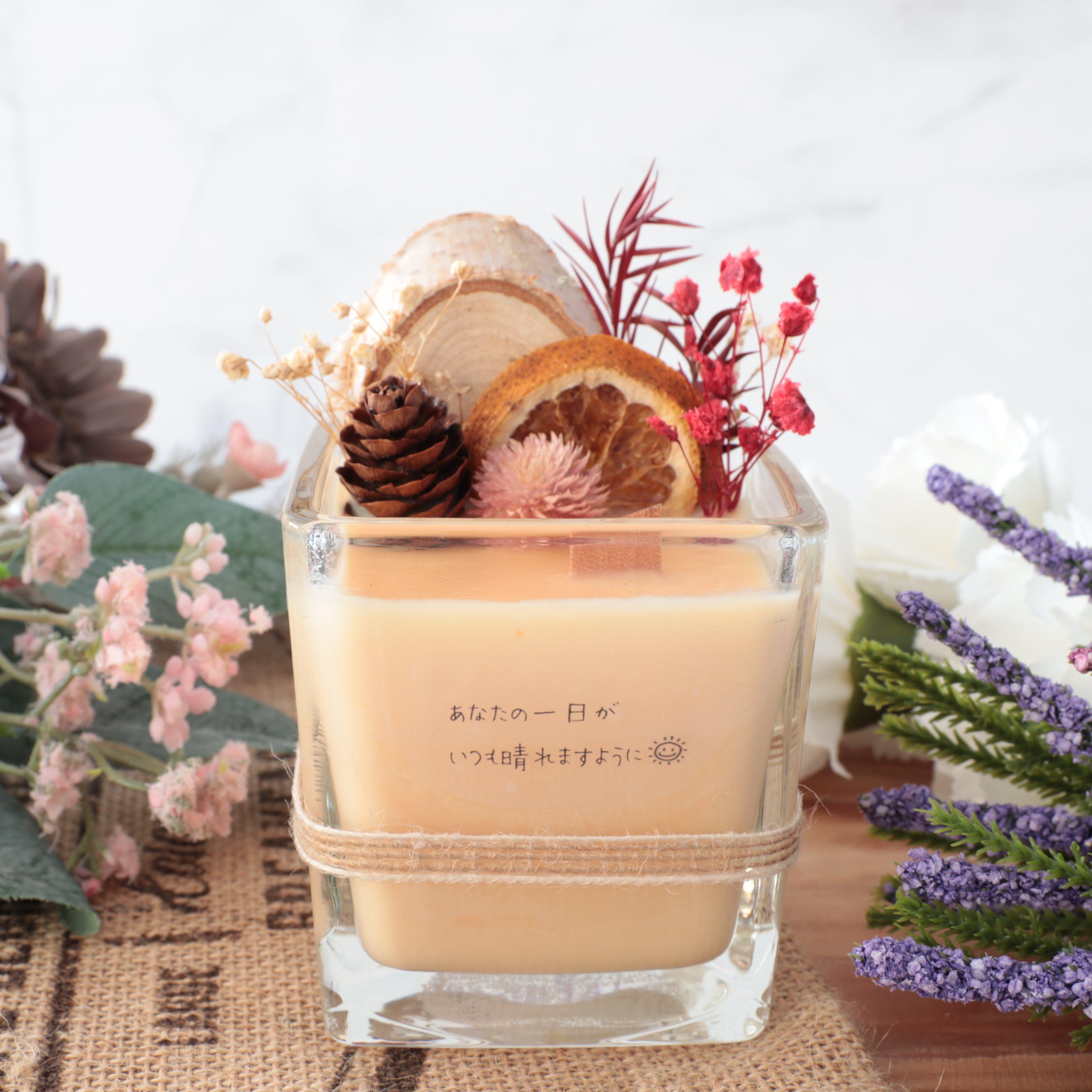 ボタニカルキャンドル　クリスマスキャンドル 木芯キャンドル 322984f06eb31d5083b6842934abfa