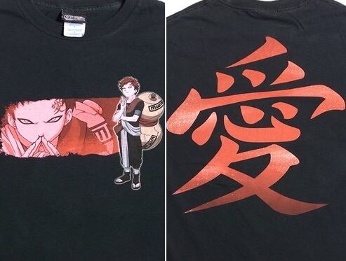 00s 2002年 アニメ NARUTO 我愛羅 愛 オフィシャル Tシャツ 00's 2002年 NARUTO 我愛羅 ナルト アニメ Tシャツ | CYCLONE