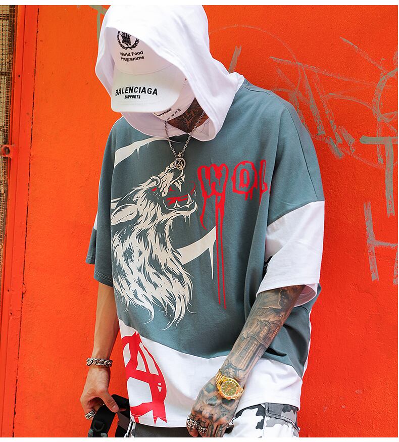 全3色 Tシャツ カットソー プリント カジュアル ストリート 