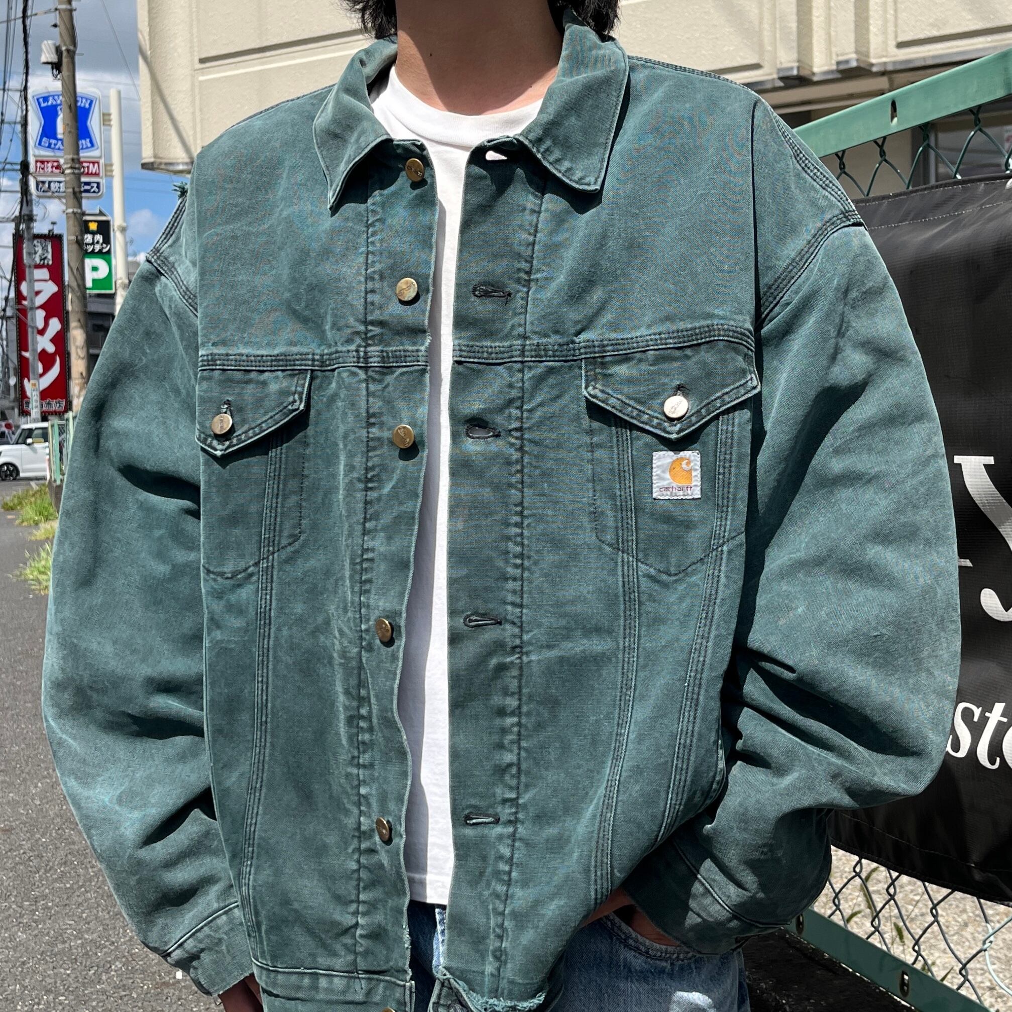 carhartt USA製 ストリート 刺繍ロゴ ダック デトロイトジャケット