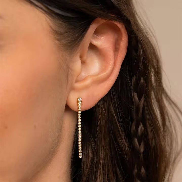 金アレ対応 キラキラロングピアス(0728)