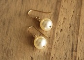クリスタルパールのクラシックピアス(K14GF)