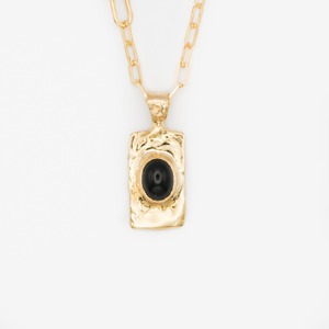 "old memories series" essence necklace with color stone - gold