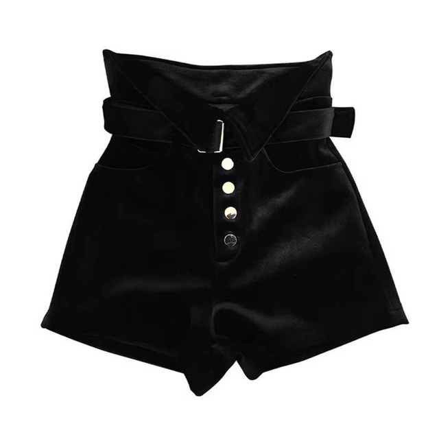 Petite Wide-Leg Velvet Shorts (ME256)