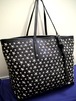 2016美品★JIMMY CHOO ジミーチュウ SASHA M A4対応男女可 ☆スタッズ レザー トート バッグ 黒銀★ 定番☆スタッズが可愛らしい万能モデル