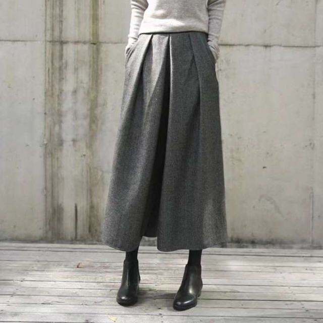 ワイドパンツ ラシャパンツ ボトムス レディース ウエストゴム 高級感