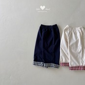 韓国子供服 / LALALAND / 26Autumn / チェック 切り替え パンツ / 秋服 / キッズ *XS~XL*