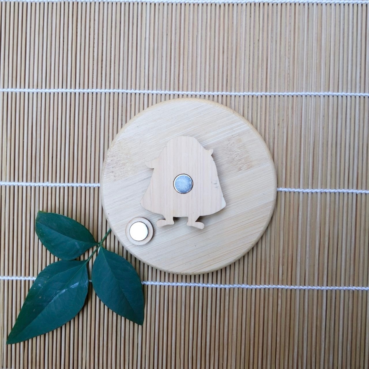 【ひのきマグネット】獅子舞 ブローチ メモ留め アートパネル