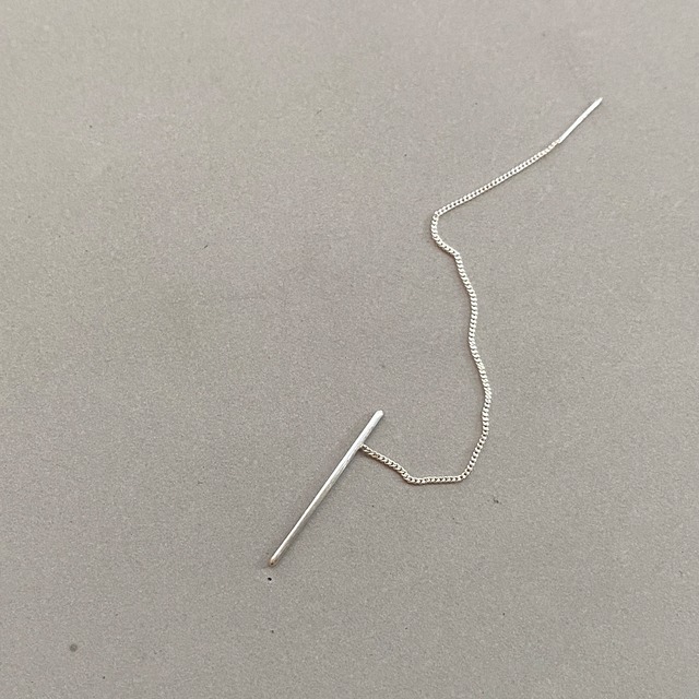 Stick chain pierce silver