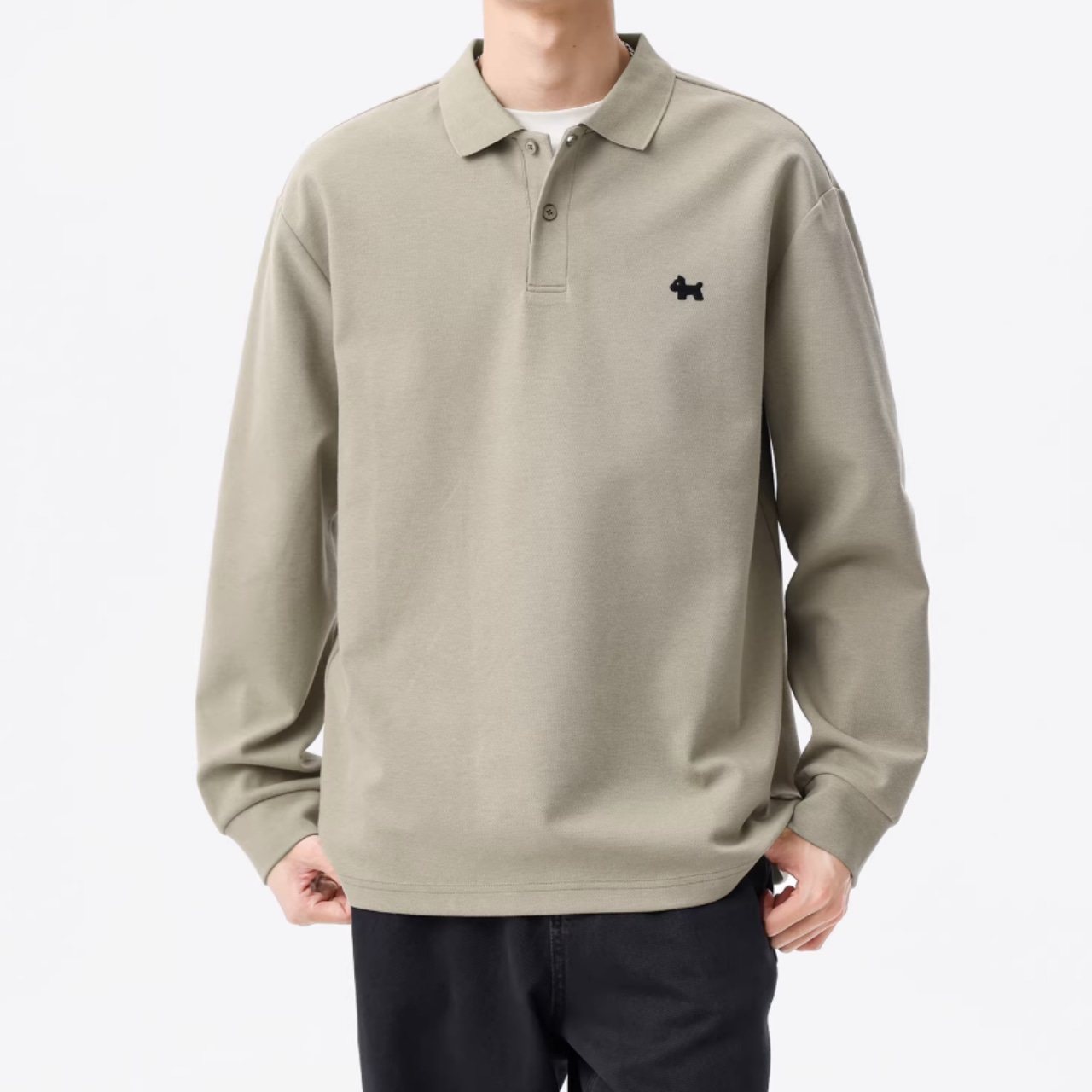 無地ニット ポロシャツ af0480