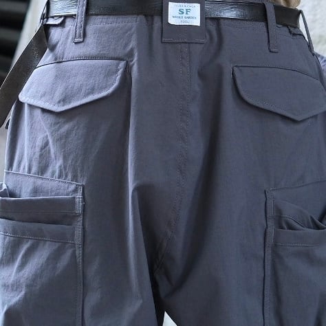 SASSAFRAS(ササフラス) / Overgrown Pants 1/2 Nylon -Charcoal- (SF