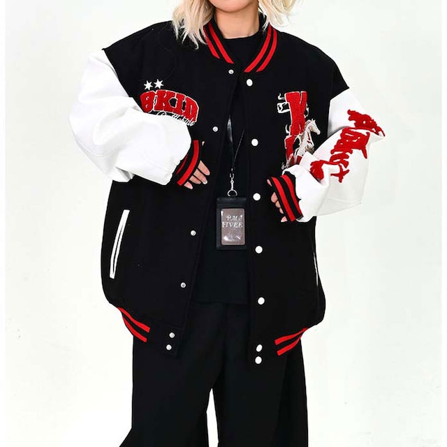 ワッペンミックスストリートスタジアムジャケット
2col R01628