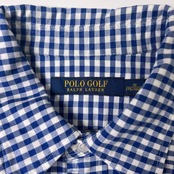 POLO GOLF RALPH LAUREN ポロゴルフ ラルフローレン ギンガムチェック 長袖シャツ 175/100 /ブルー ホワイト